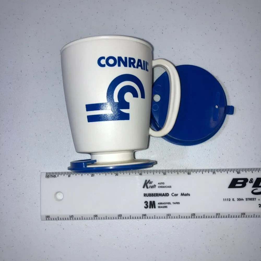 Vintage Conrail Travel Coffee Mug USA